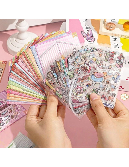 25 Juegos de Pegatinas 3D DIY de Casa con Pinzas - Alivio Estrés