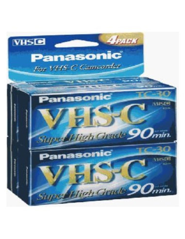 Cintas Super VHS-C de alta calidad - Paquete de 4 unidades
