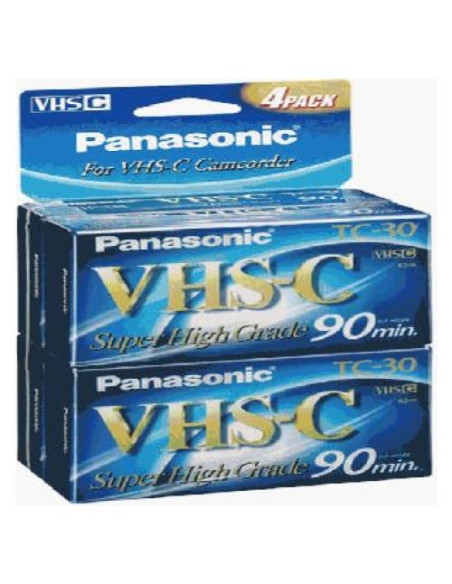 Cintas Super VHS-C de alta calidad - Paquete de 4 unidades