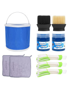 Kit de Detalle de Coche QYOUAUTO 10 Piezas Limpieza Interior