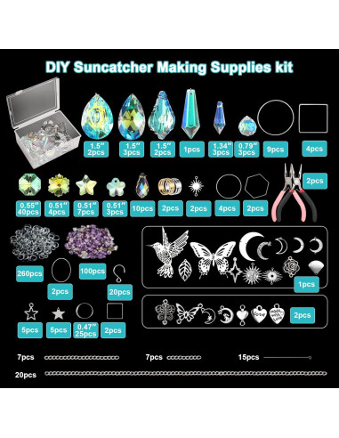 Kit de Suncatcher DIY 600 Piezas Cristales para Ventanas