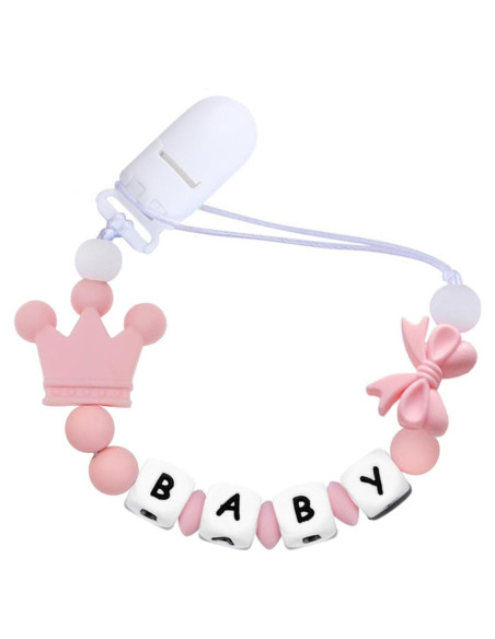 Clip de Chupete de Silicona para Niña con Lazo - 32.9g