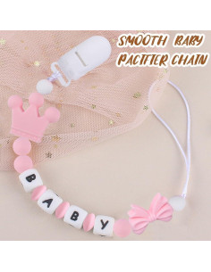 Clip de Chupete de Silicona para Niña con Lazo - 32.9g 2
