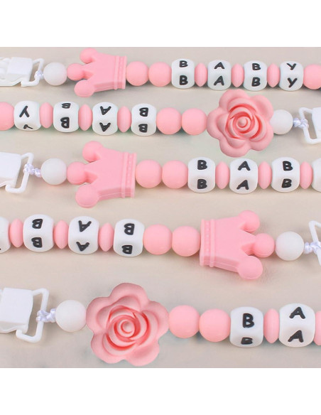 Clip de Chupete de Silicona para Niña con Lazo - 32.9g