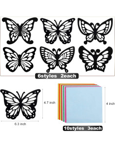 Atrapa Luz Mariposa de Papel Efecto Vitral Outus - 12 Piezas 2