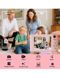 Cámara Digital Rosa XinM M-DC-P 12MP 720P 8X Zoom 2