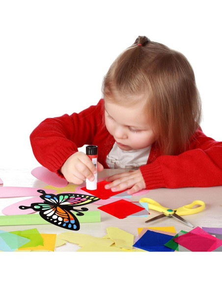 Atrapa Luz Mariposa de Papel Efecto Vitral Outus - 12 Piezas