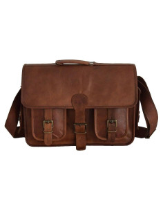 Bolsa de cámara DSLR de cuero vintage M/S Yashwant 38x28x13 cm