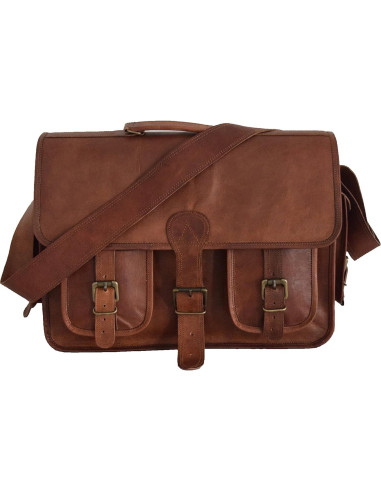 Bolsa de cámara DSLR de cuero vintage M/S Yashwant 38x28x13 cm