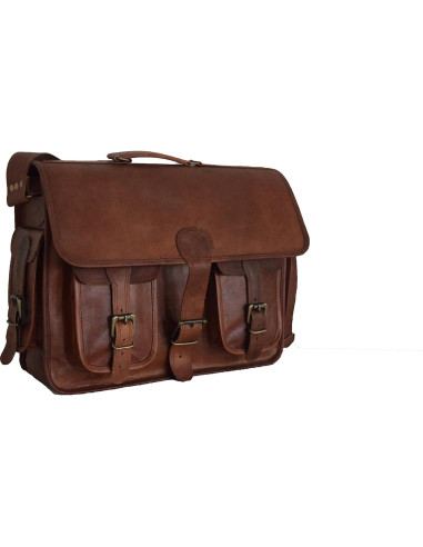 Bolsa de cámara DSLR de cuero vintage M/S Yashwant 38x28x13 cm