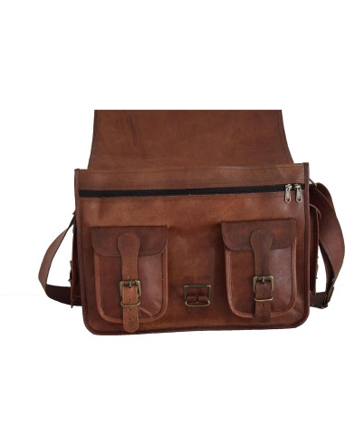 Bolsa de cámara DSLR de cuero vintage M/S Yashwant 38x28x13 cm