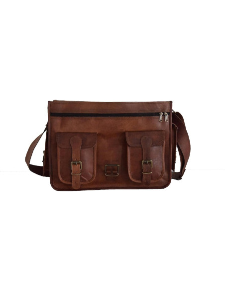 Bolsa de cámara DSLR de cuero vintage M/S Yashwant 38x28x13 cm