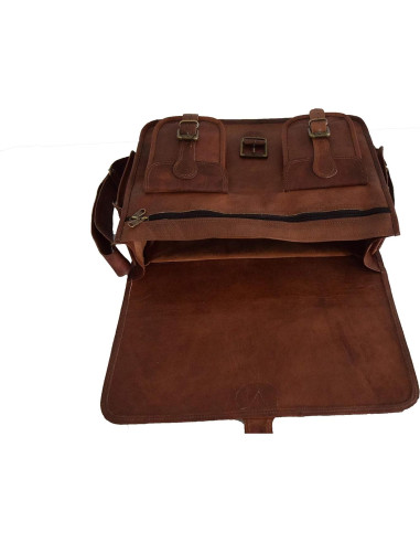 Bolsa de cámara DSLR de cuero vintage M/S Yashwant 38x28x13 cm