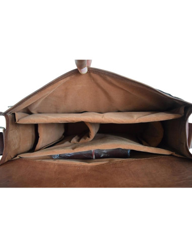 Bolsa de cámara DSLR de cuero vintage M/S Yashwant 38x28x13 cm