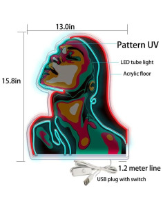 Luz de neón decorativa Shunyingwanda chica 41x33 cm USB 2