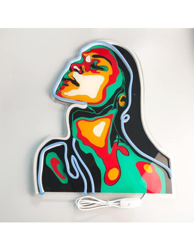 Luz de neón decorativa Shunyingwanda chica 41x33 cm USB