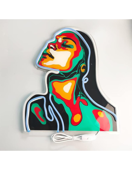 Luz de neón decorativa Shunyingwanda chica 41x33 cm USB