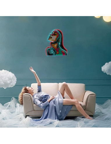 Luz de neón decorativa Shunyingwanda chica 41x33 cm USB