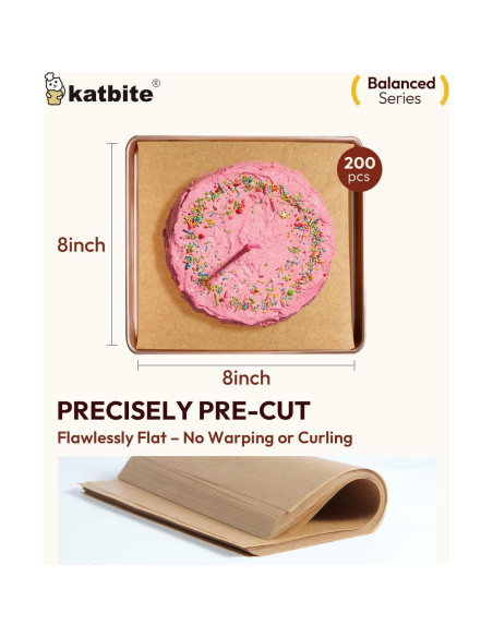 Papel Pergamino Katbite 200 Hojas 20x20 cm Antiadherente