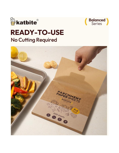 Papel Pergamino Katbite 200 Hojas 20x20 cm Antiadherente