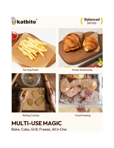 Papel Pergamino Katbite 200 Hojas 20x20 cm Antiadherente