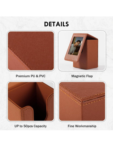 Caja de Almacenamiento para Fotos 2x3 HIYQIN Marrón - 50 Fotos