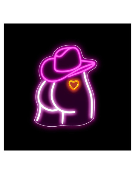 Luz de Neón Sombrero Vaquero Auspical LED USB Rosa/Blanca