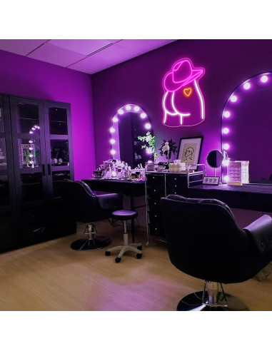 Luz de Neón Sombrero Vaquero Auspical LED USB Rosa/Blanca