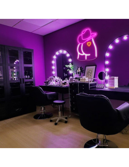 Luz de Neón Sombrero Vaquero Auspical LED USB Rosa/Blanca