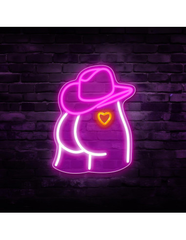 Luz de Neón Sombrero Vaquero Auspical LED USB Rosa/Blanca