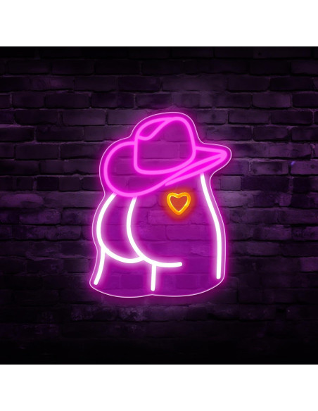 Luz de Neón Sombrero Vaquero Auspical LED USB Rosa/Blanca