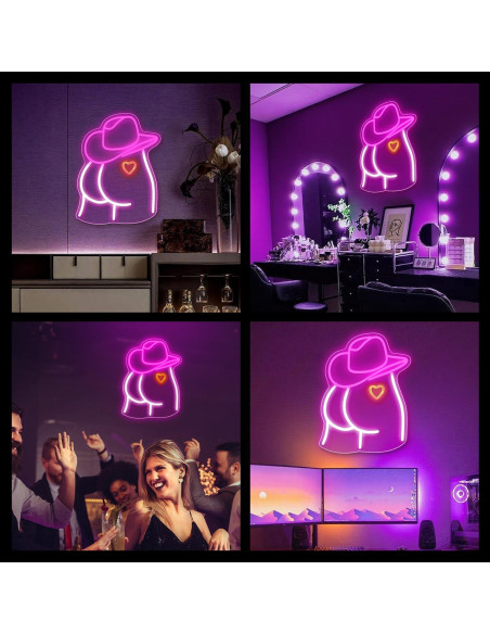 Luz de Neón Sombrero Vaquero Auspical LED USB Rosa/Blanca