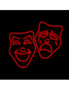 Luz de Neón LED Máscara de Teatro Roja - Decoración Cine 2