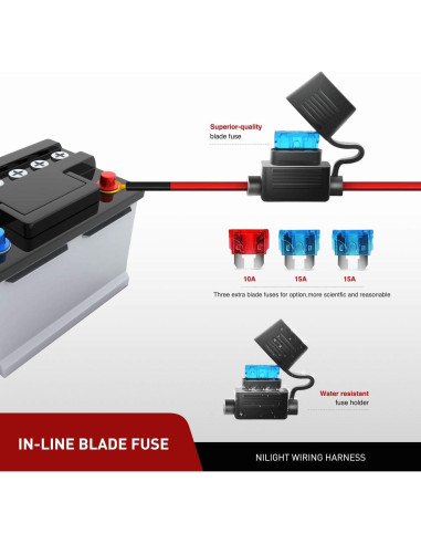 Barra de Luz LED Nilight 81cm 180W con Kit de Cableado ZH079