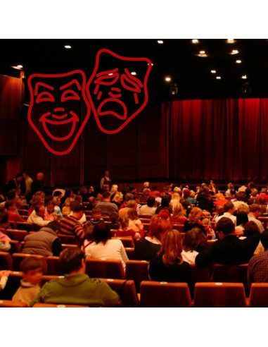 Luz de Neón LED Máscara de Teatro Roja - Decoración Cine