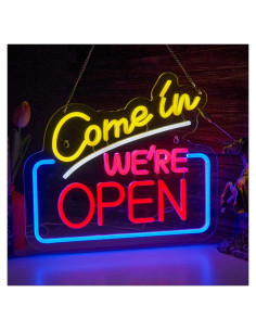 Señal de Neón LED Abierto VarLietin 37.1x32 cm Decoración