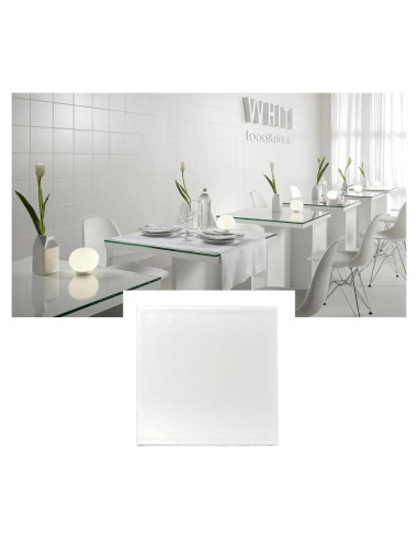 Azulejo de Porcelana Tenedos 8x8 Blanco Mate Caja 15 Pzas