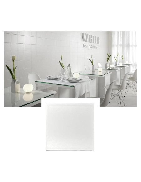 Azulejo de Porcelana Tenedos 8x8 Blanco Mate Caja 15 Pzas