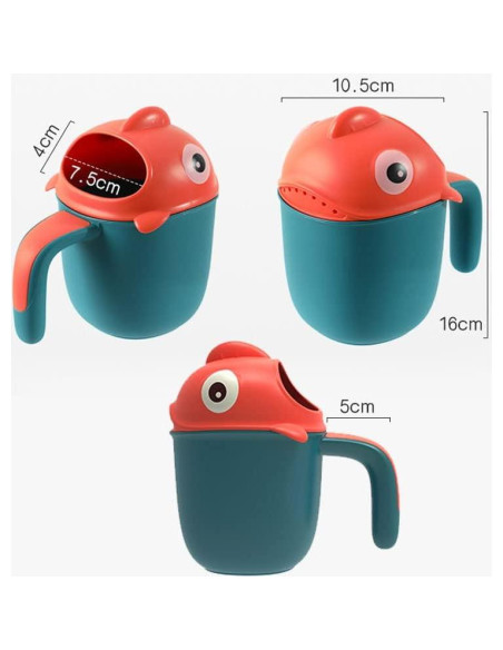 Taza de Enjuague para Bebés EUBUY en Forma de Pez Rosa