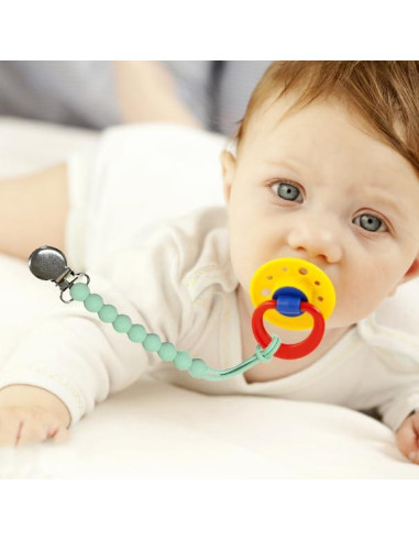 Clip de Chupete MORIBOX - Paquete de 6 Silicona Grado Alimenticio