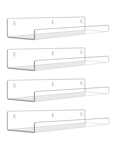 Estantes Flotantes de Acrílico Mecnmsa - Paquete de 4, 38.1 cm