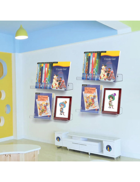 Estantes Flotantes de Acrílico Mecnmsa - Paquete de 4, 38.1 cm