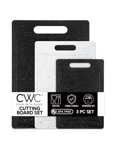 Juego de 3 Tablas de Cortar Antideslizantes COOK WITH COLOR