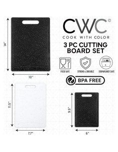 Juego de 3 Tablas de Cortar Antideslizantes COOK WITH COLOR 2