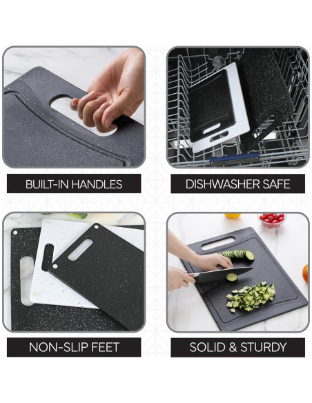 Juego de 3 Tablas de Cortar Antideslizantes COOK WITH COLOR