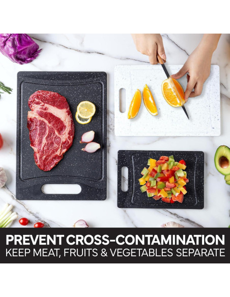 Juego de 3 Tablas de Cortar Antideslizantes COOK WITH COLOR