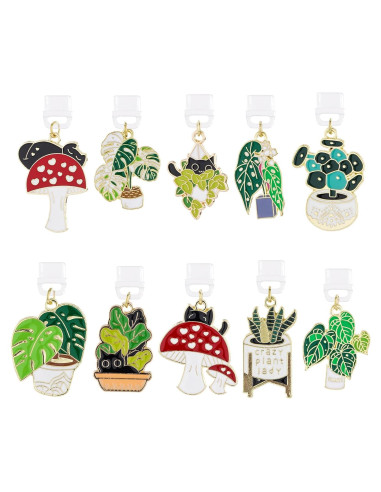 Charm de Tapón de Polvo USB-C TAKEALOOKO - 10 Piezas Gato Negro