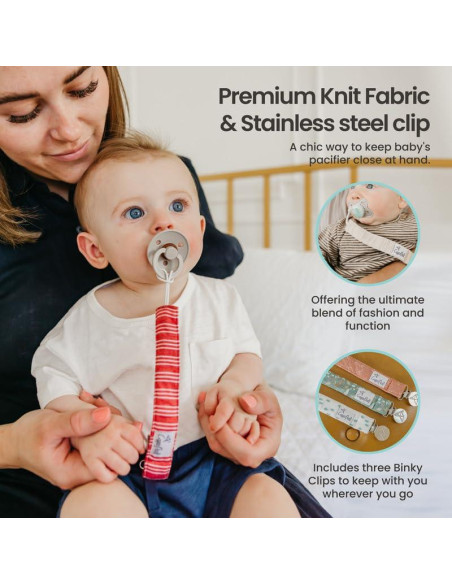 Clip de Chupete Copper Pearl 3-Pack - Acero Inoxidable Lennon