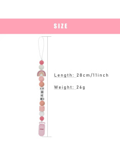 Clip de Chupete Personalizado L-vsesy Cadena de Perlas Silicona 30 cm 2