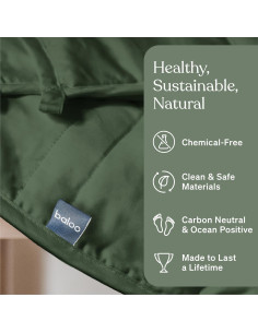 Manta con peso Baloo 5.4 kg Algodón Verde 106.68x182.88 cm 2